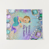 Jewel Zeemeermin Baby Shower Achtergrond Banner Wandkleed (Voorkant (horizontaal))