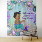 Jewel Zeemeermin Baby Shower Achtergrond Wandkleed (In situ)