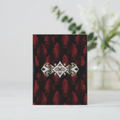 Jewelde Clip Damask Vampire Gothic Wedding Kaart (Staand voorkant)