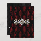 Jewelde Clip Damask Vampire Gothic Wedding Kaart (Voorkant / Achterkant)