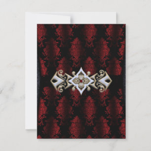 Jewelde Clip Damask Vampire Gothic Wedding Kaart