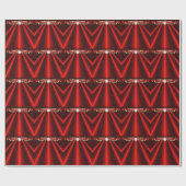 Jeweled Art Deco Red Holiday Cadeaupapier (Vlak)