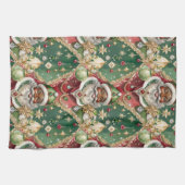 Jeweled Black Santa Stijl Kerstmis Theedoek (Horizontaal)