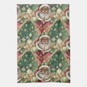 Jeweled Black Santa Stijl Kerstmis Theedoek (Verticaal)