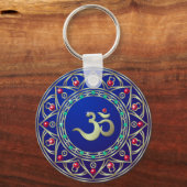 Jeweled Blue Om Sleutelhanger (Voorkant)
