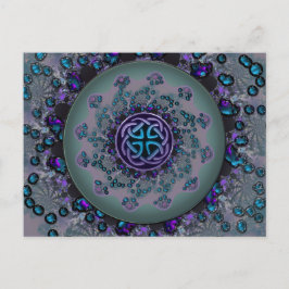 Jeweled Celtic Fractal Mandala Briefkaart