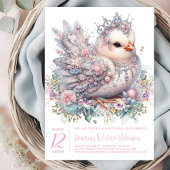 Jeweled Chick Baby shower Kaart