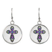 Jeweled Cross Oorbellen