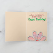 Jeweled Daisy #3 (Verjaardag Kaart) Kaart (Binnen)