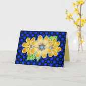 Jeweled Daisy voor Joodse Moeders (gepersonaliseer Kaart (Gele Bloem)