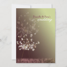 Jeweled Dandelions Rural Wedding Kaart