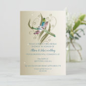 Jeweled Dragonfly Bridal Shower Invitation Kaart (Staand voorkant)