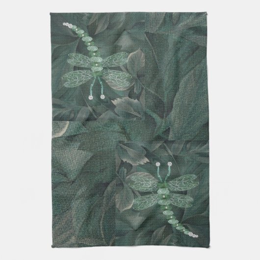 Jeweled Dragonfly Theedoek (Verticaal)