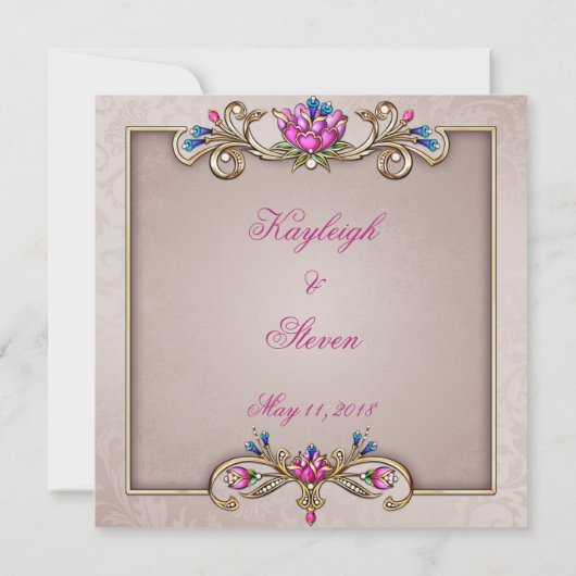 Jeweled Elegance Uitnodiging (Achterkant)