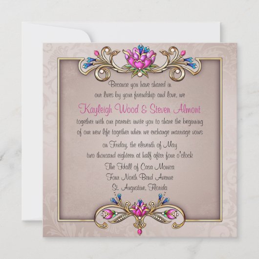 Jeweled Elegance Uitnodiging (Voorkant)