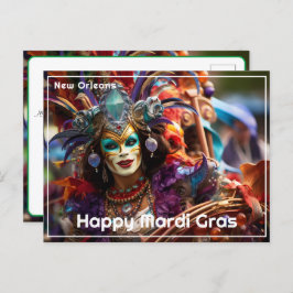 💜💛Jeweled Elegantie: Mardi Gras Splendor Briefkaart