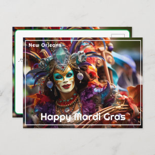 💜💛Jeweled Elegantie: Mardi Gras Splendor Briefkaart