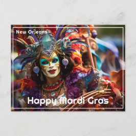 💜💛Jeweled Elegantie: Mardi Gras Splendor Briefkaart