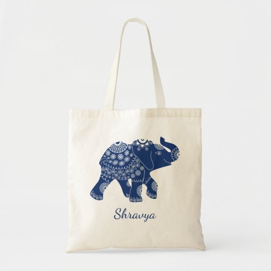 Jeweled Elephant in Royal Blue Tote Bag (Voorkant)