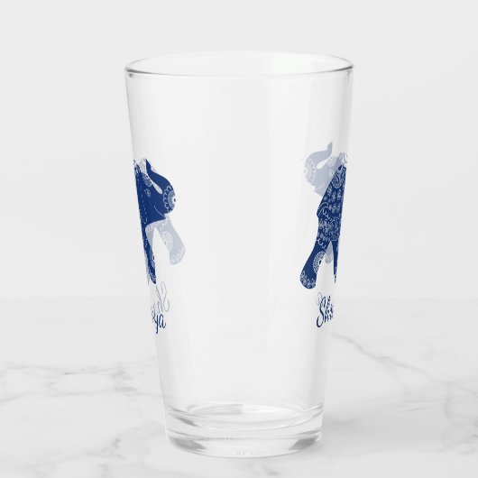 Jeweled Elephant Royal Blue Glas (Links)