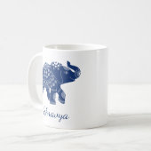 Jeweled Elephant Royal Blue Koffiemok (Voorkant links)
