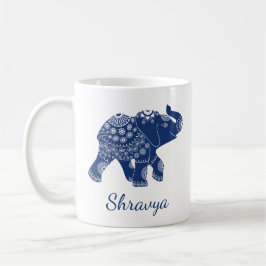 Jeweled Elephant Royal Blue Koffiemok