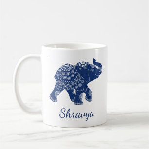 Jeweled Elephant Royal Blue Koffiemok