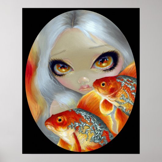 Jeweled Fish:  Silver and Gold ART PRINT goldfish (Voorkant)