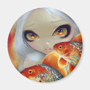 "Jeweled Fish: Silver en Gold" Magneet