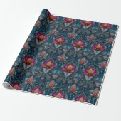Jeweled Floral wrapping papier (Uitgerold)