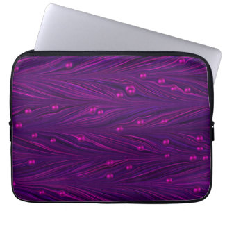 Jeweled Hot Pink Paarse Parels Laptop Mouw Sleeve