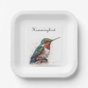 Jeweled Hummingbird Serenade, op maat Papieren Bordje