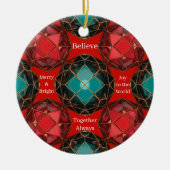 Jeweled Kaleidoscope Christmas Keramisch Ornament (Voorkant)