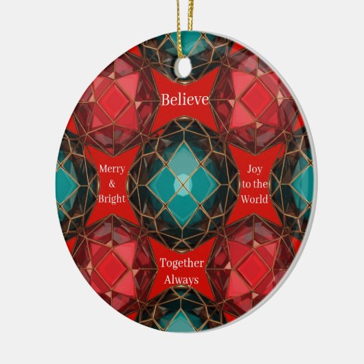 Jeweled Kaleidoscope Christmas Keramisch Ornament (Links)