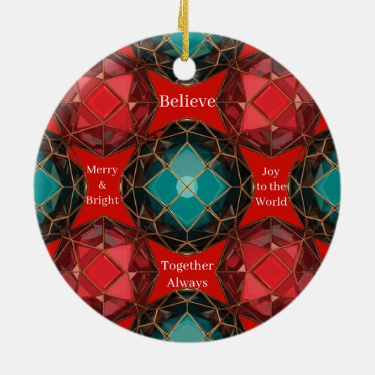 Jeweled Kaleidoscope Christmas Keramisch Ornament (Achterkant)