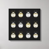 Jeweled Ladybugs Gold Silver Diamond Canvas Afdruk (Voorkant)
