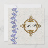 Jeweled Lavender Leaves Wedding Kaart (Voorkant)