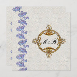 Jeweled Lavender Leaves Wedding Kaart