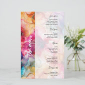 Jeweled Luxe Roze Paarse Glamoureuze Wedding Menu (Staand voorkant)