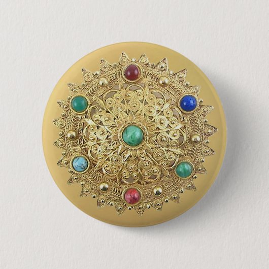Jeweled Medallion Ronde Button 5,7 Cm (Voorkant)