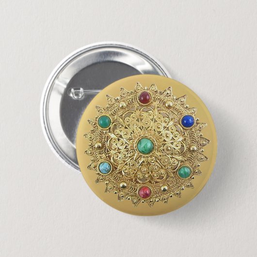 Jeweled Medallion Ronde Button 5,7 Cm (Voorkant /achterkant)