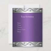 Jeweled Paars Silver 30th Birthday Party 2 Kaart (Achterkant)