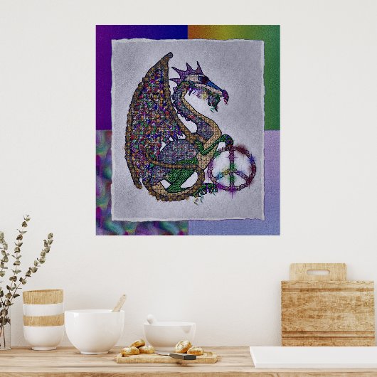 Jeweled Peace Dragon Poster (Keuken)