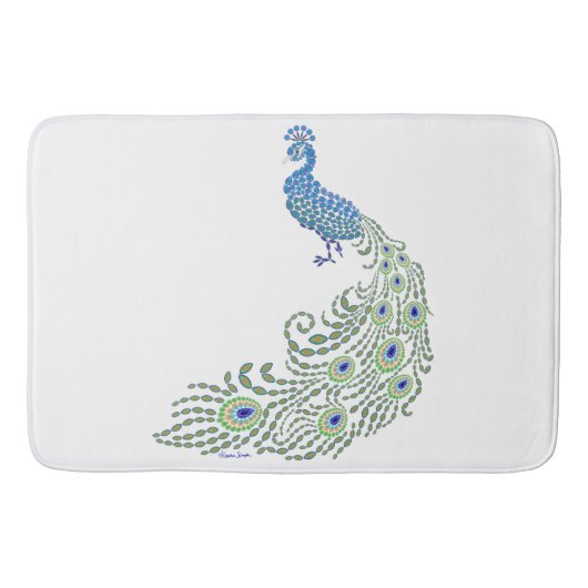Jeweled Peacock Badmat (Voorkant)