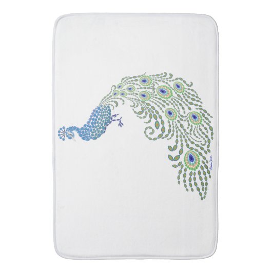 Jeweled Peacock Badmat (Voorkant Verticaal)