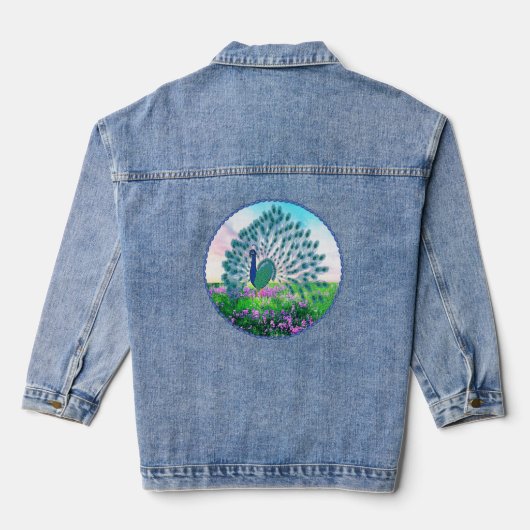 Jeweled Peacock Denim Jacket (Achterkant)