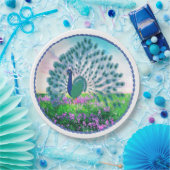 Jeweled Peacock Papieren Bordje (Feest)