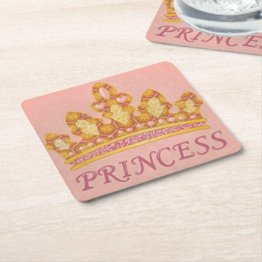 Jeweled Princess Crown door Chariklia Zaris Kartonnen Onderzetters (Schuin)