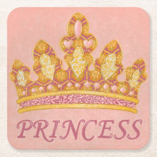 Jeweled Princess Crown door Chariklia Zaris Kartonnen Onderzetters (Voorkant)