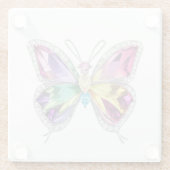 Jeweled Rainbow Crystal Butterfly Glazen Onderzetter (Achterkant)